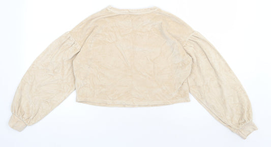 George Girls Beige Cotton Pullover Sweatshirt Size 12-13 Years Pullover - joyful