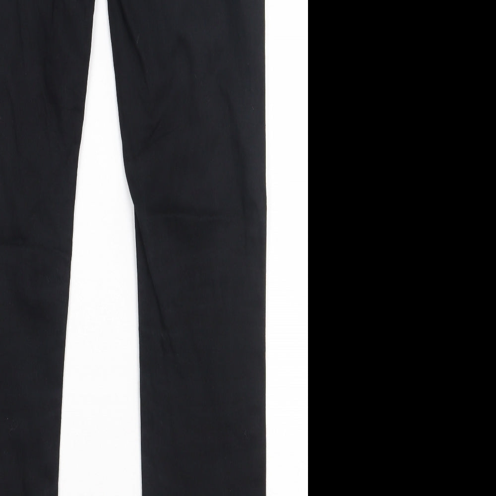 bliss Womens Black Cotton Straight Jeans Size 8 L32 in Regular Button