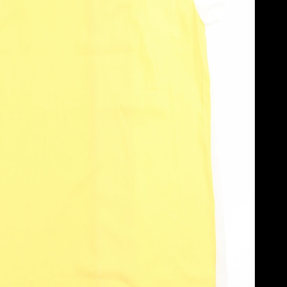 SheIn Womens Yellow Striped Polyester A-Line Size S Crew Neck Pullover - Sparkly