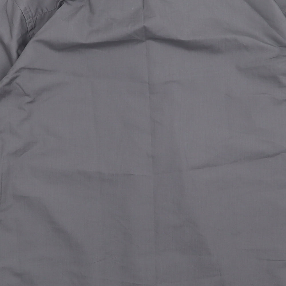 Primark Mens Grey Polyester Button-Up Size 16.5 Collared Button