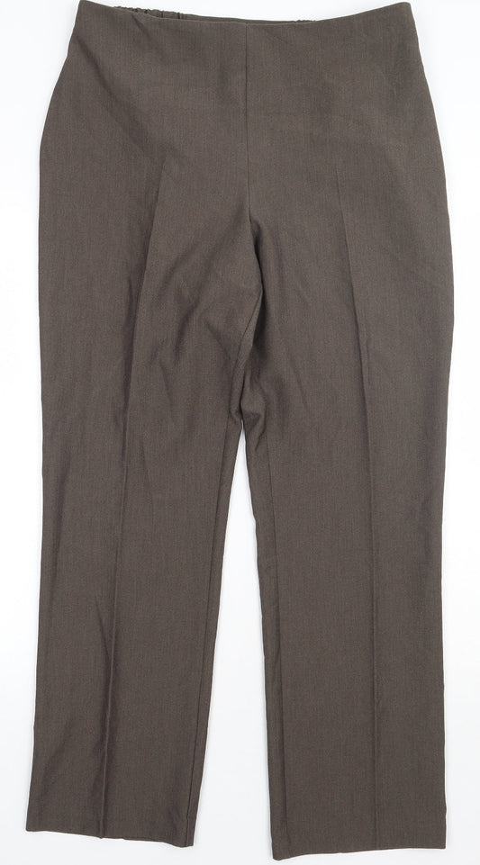 Womens UK Size 14 Marks and Spencer Regular Fit Green Trousers