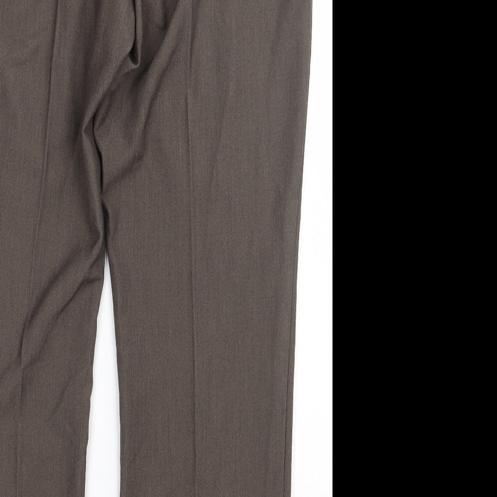 Womens UK Size 14 Marks and Spencer Regular Fit Green Trousers