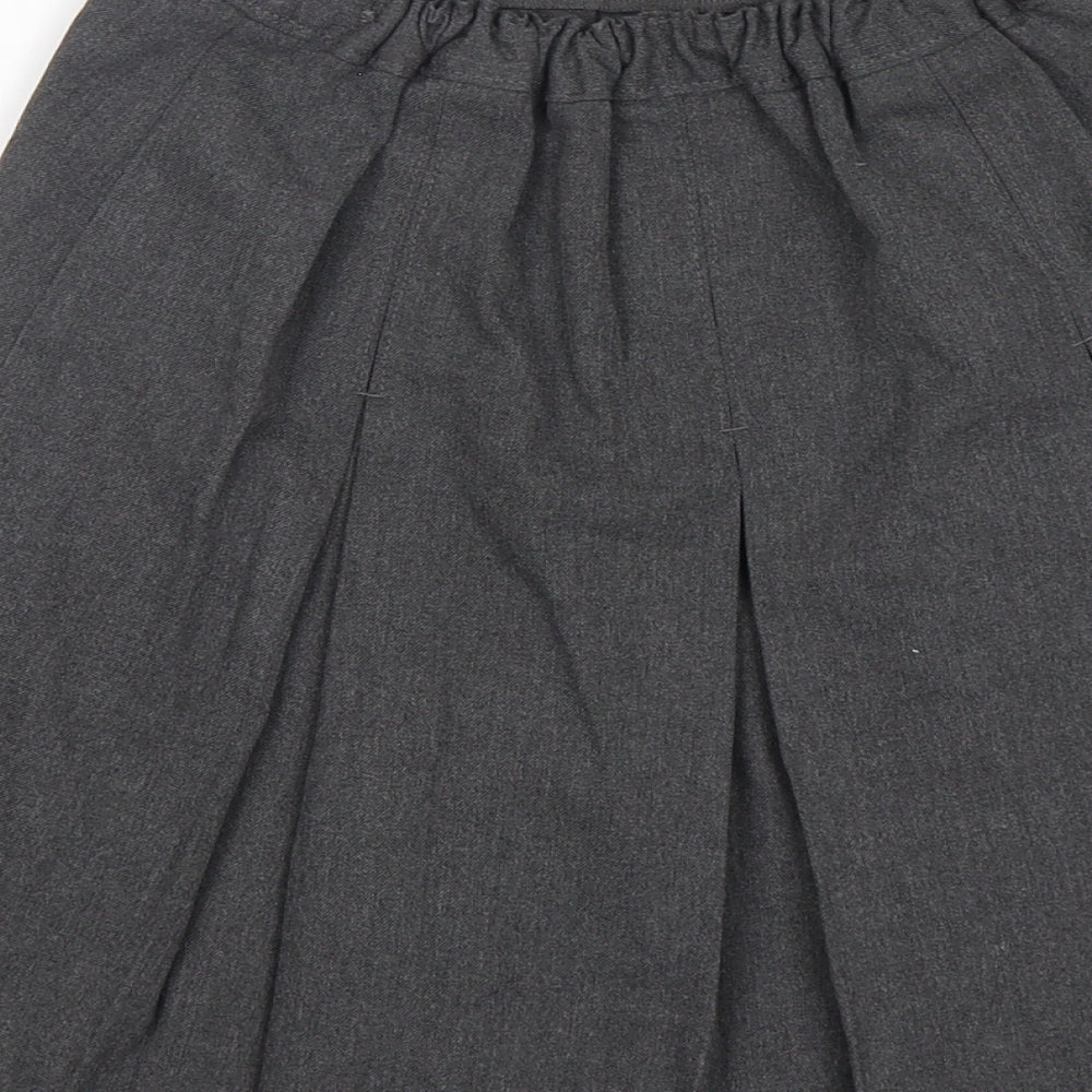 M&S Girls Grey Polyester A-Line Skirt Size 9-10 Years Regular