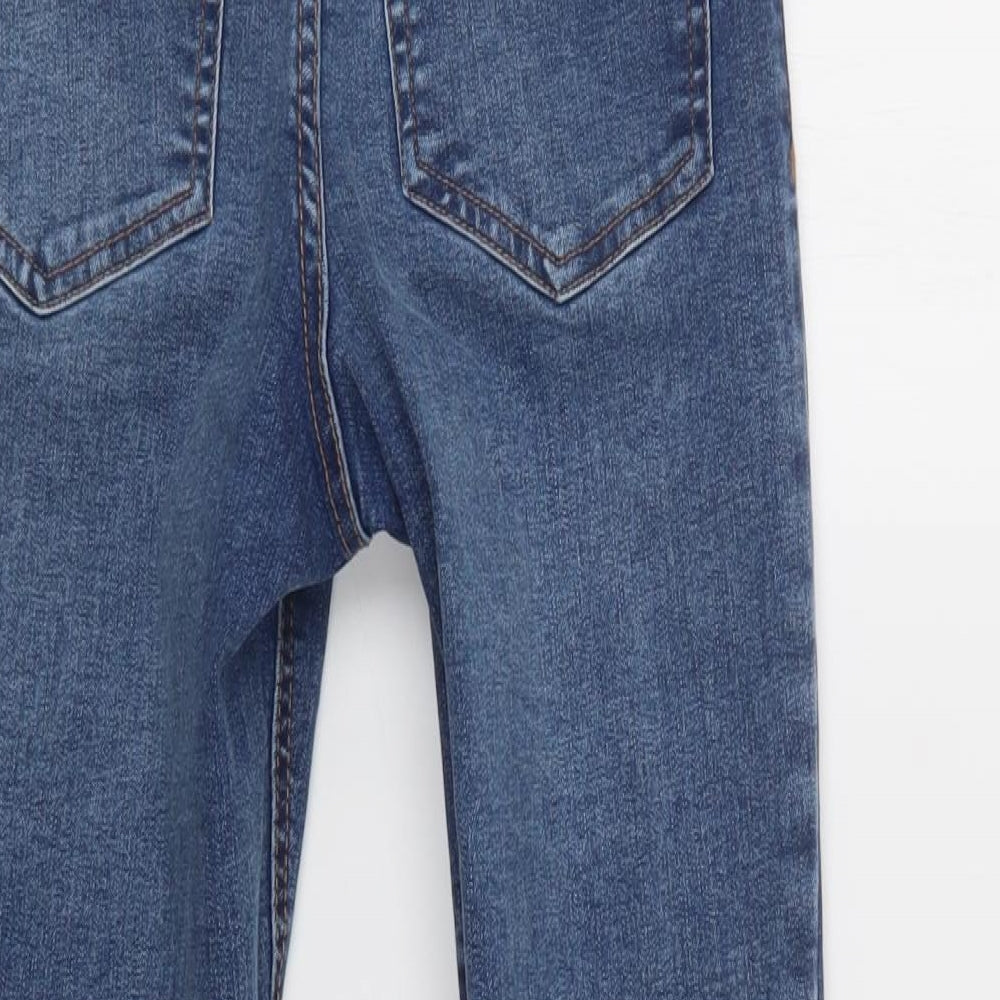 New Look Womens Blue Cotton Skinny Jeans Size 6 L27 in Regular Button