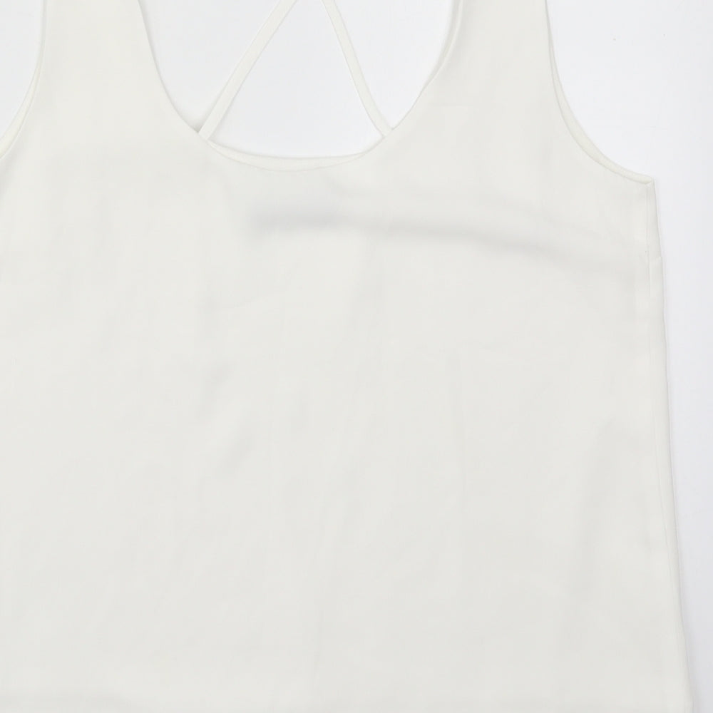 Womens UK Size 12 Oasis White Basic Tank