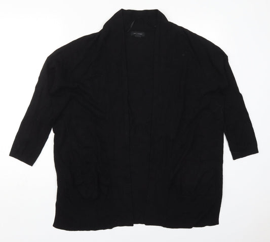 Additional front view of Atmosphere women’s black collared viscose cardigan jumper, size UK 12