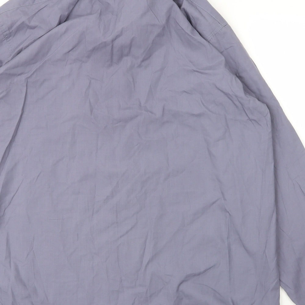 Ambience Mens Blue Cotton Button-Up Size 16 Collared Button