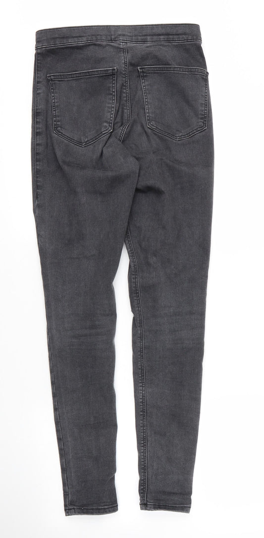 Topshop Womens Grey Cotton Skinny Jeans Size 28 in L28 in Regular Zip