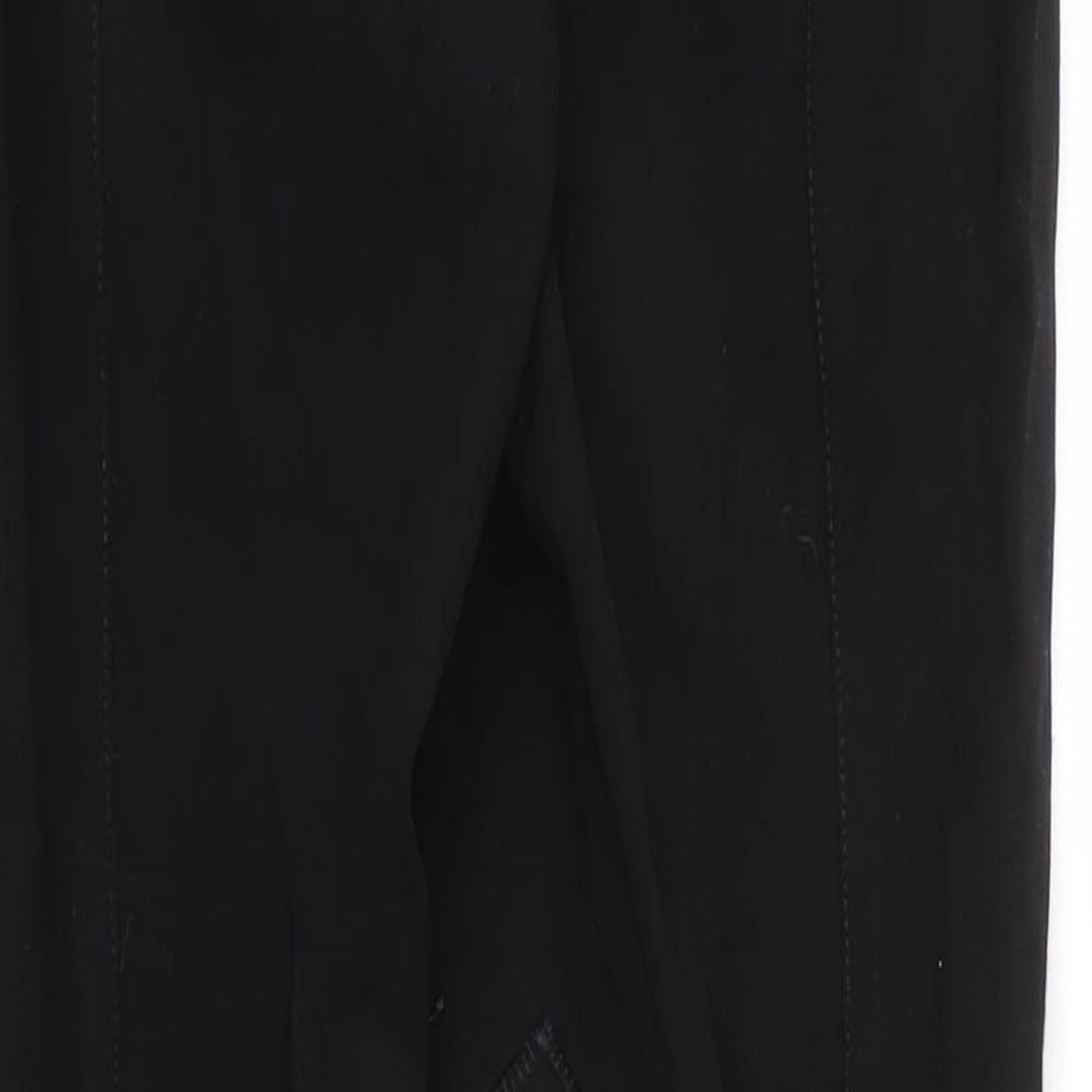 John Whitaker Womens Black Cotton Carrot Trousers Size 26 in L28 in Regular Zip