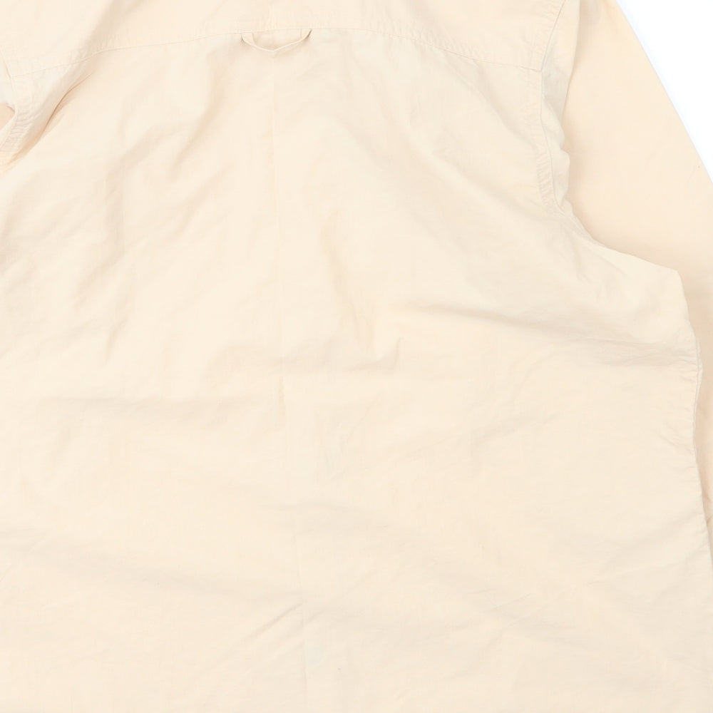 Mens UK Size M Outdoors Beige Button-Up Long Sleeve Casual Shirt