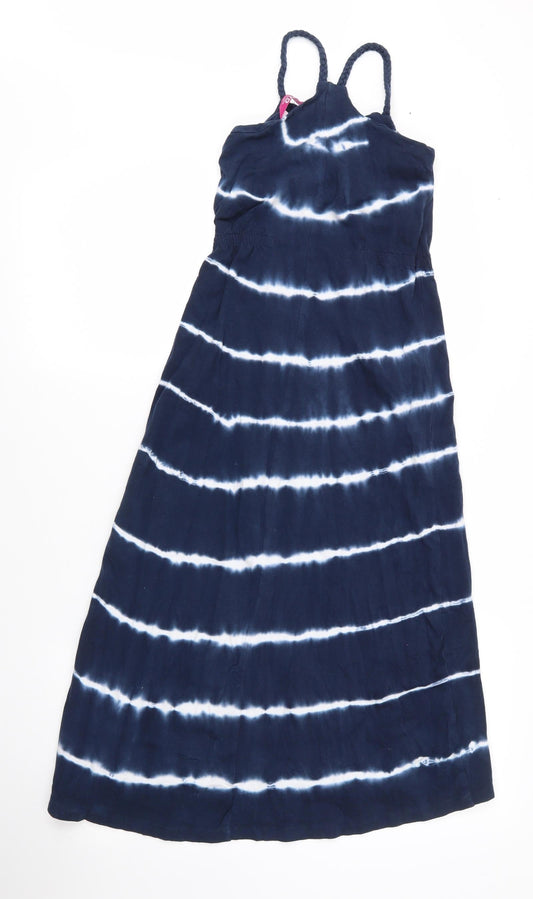 Primark Girls Blue Tie Dye Cotton Maxi Size 9 Years Round Neck