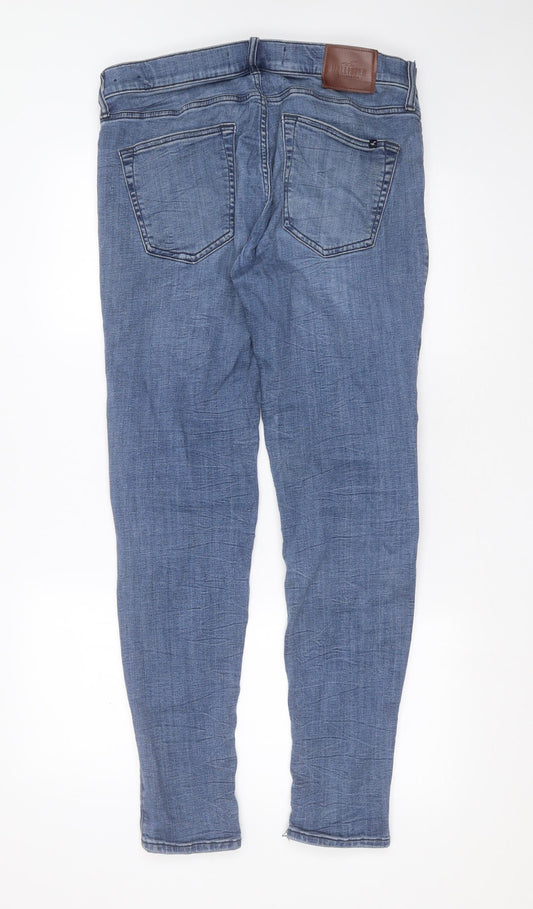 Hollister Mens Blue Cotton Skinny Jeans Size 34 in L32 in Extra-Slim Zip