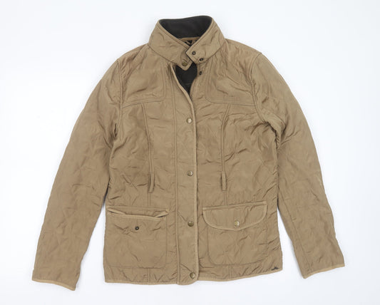 Papaya Womens Beige Quilted Jacket Size 14 Zip