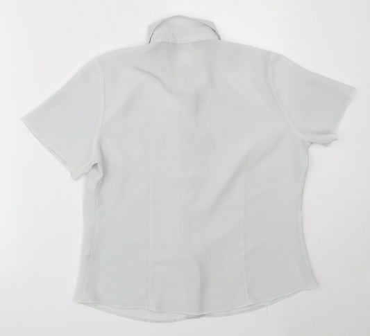 Womens UK Size 12 BHS Grey Basic Button-Up