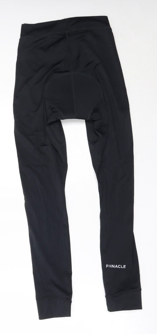 Pinnacle Womens Black Polyester Capri Leggings Size 10 Regular