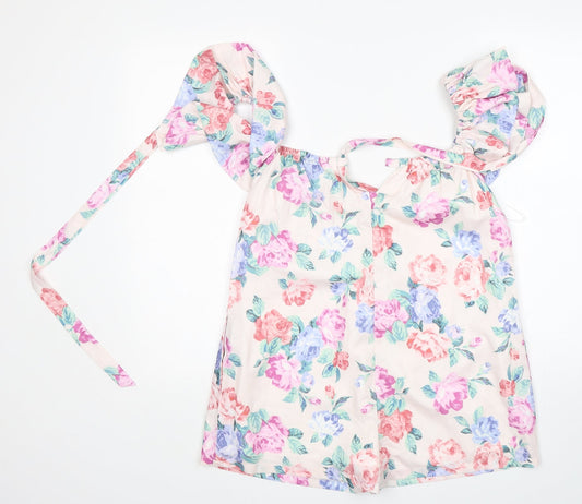 In the Style Womens Multicoloured Floral Polyester Playsuit One-Piece Size 8