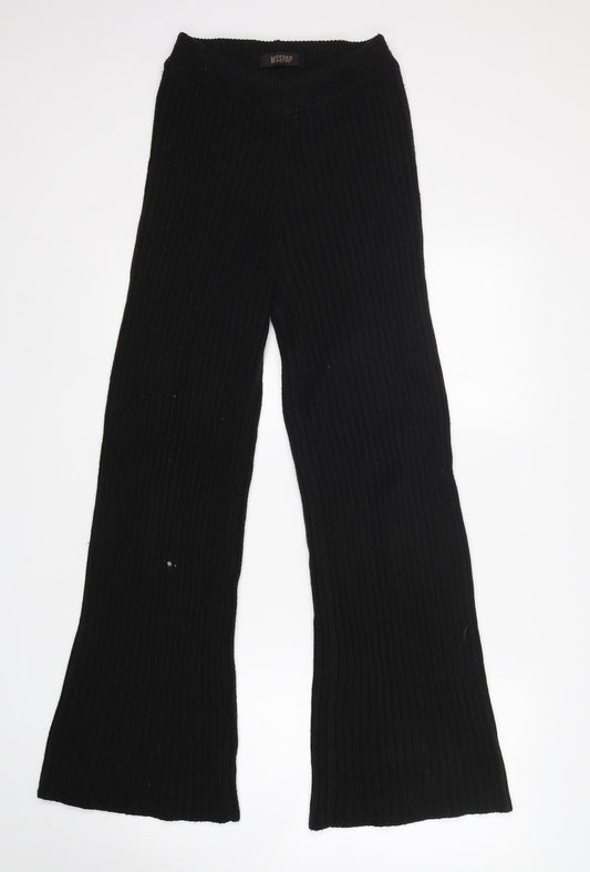 Womens UK Size S Misspap Regular Fit Sweatpants Black Trousers