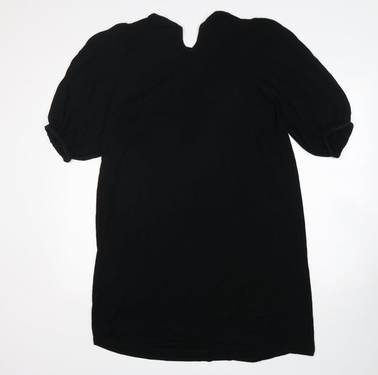 NEXT Womens Black Viscose T-Shirt Dress Size 10 Round Neck