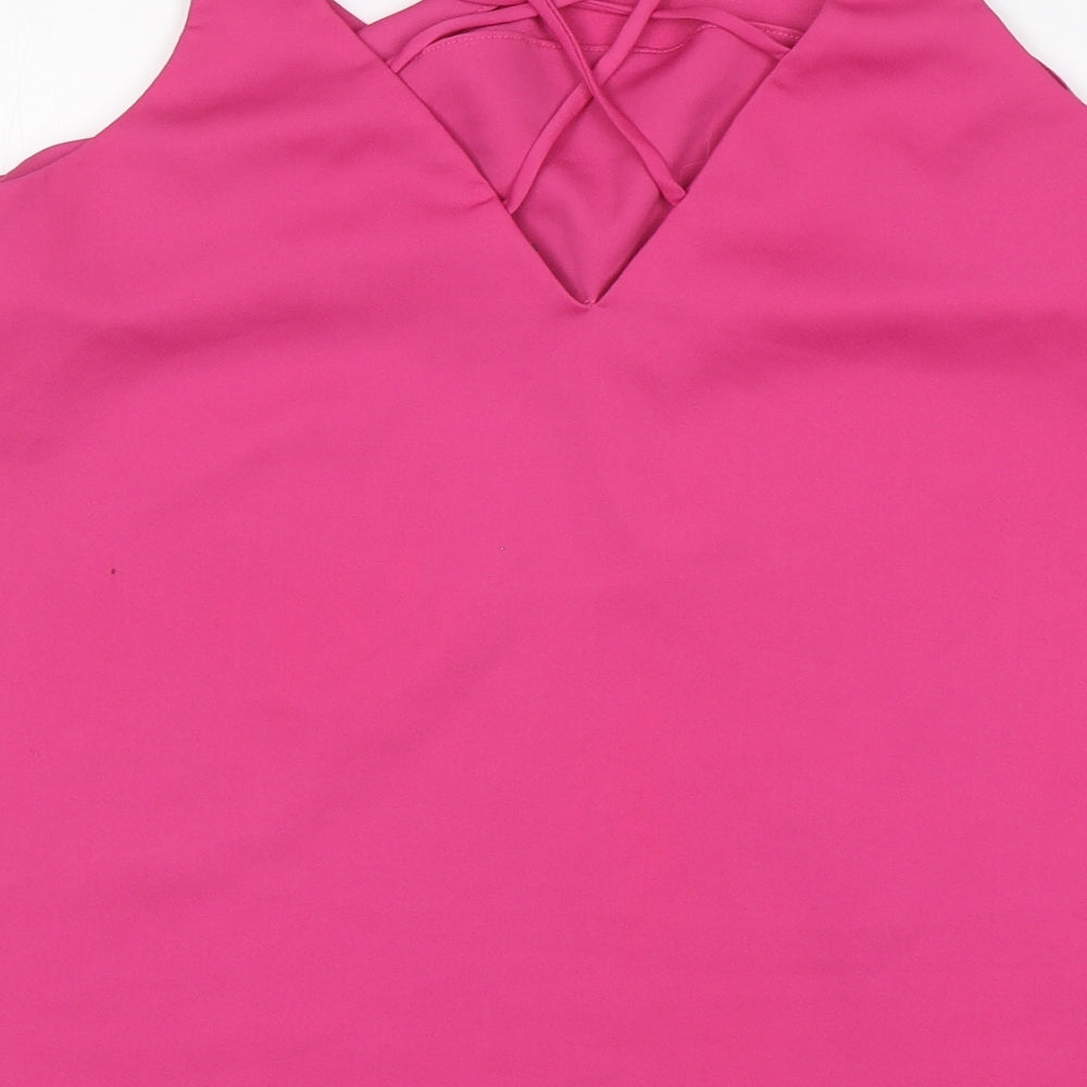 Womens UK Size 12 NEXT Pink Basic Blouse
