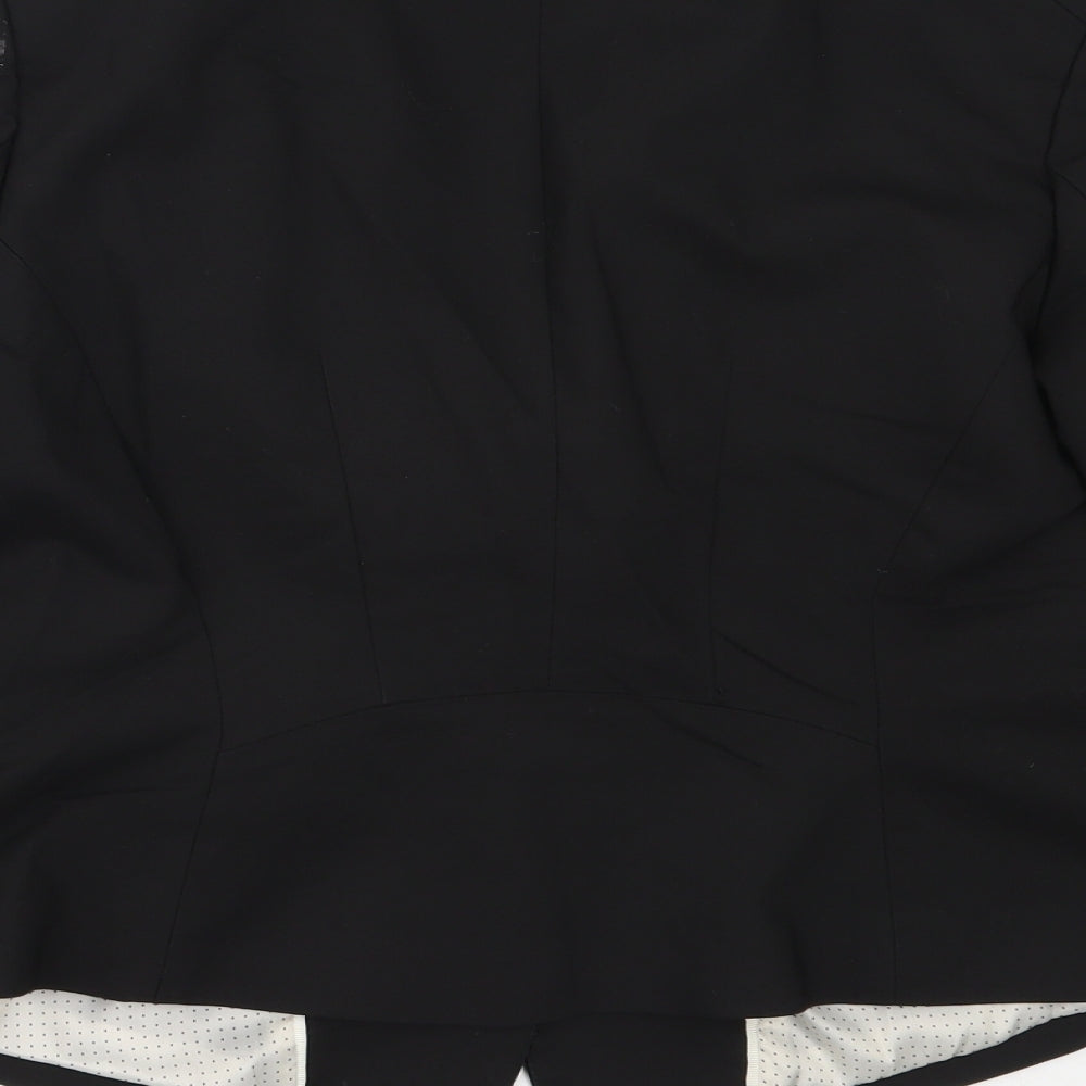 H&M Womens Black Cotton Jacket Blazer Size 42