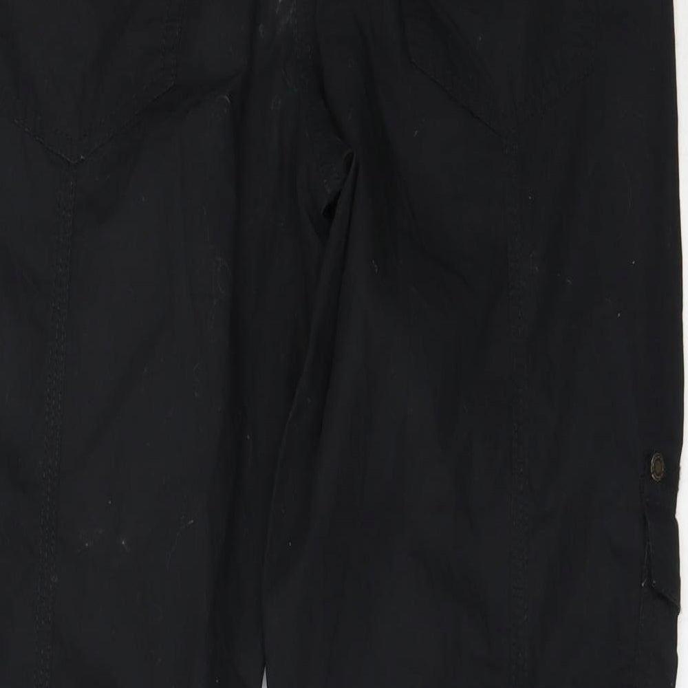 Womens UK Size 36 Yessica Regular Fit Cropped Black Trousers