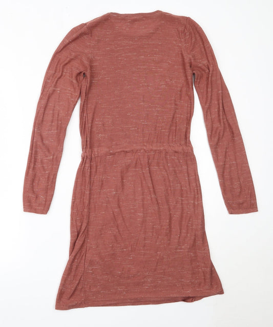 ASOS Womens Pink Acrylic Fit & Flare Size 8 Round Neck