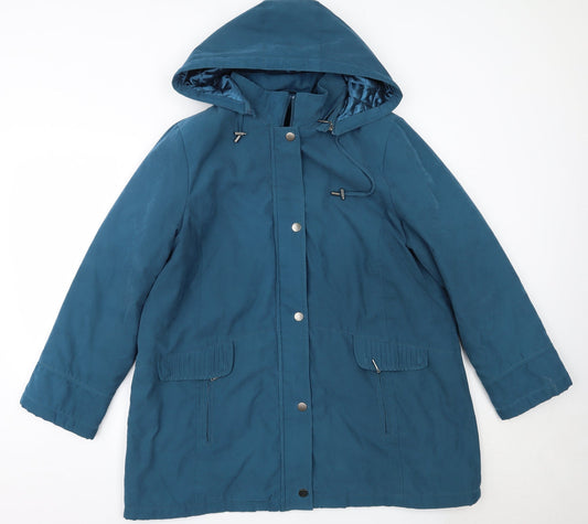 BM Womens Blue Quilted Coat Size L