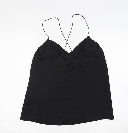 ASOS Womens Black Polyester Basic Tank Size 10 V-Neck