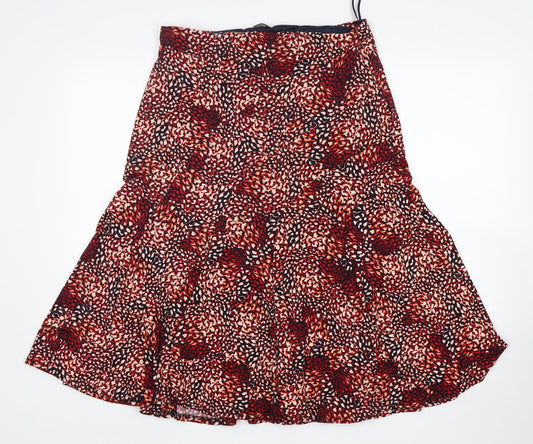 CC Womens Multicoloured Animal Print Polyester A-Line Skirt Size M