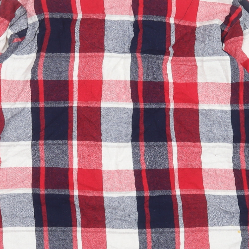 Boux Avenue Womens Red Check Cotton Top Pyjama Top Size 14 Button