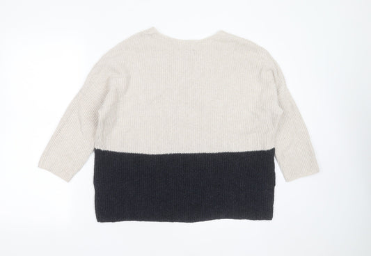 Only Womens Beige Round Neck Cotton Pullover Jumper Size M