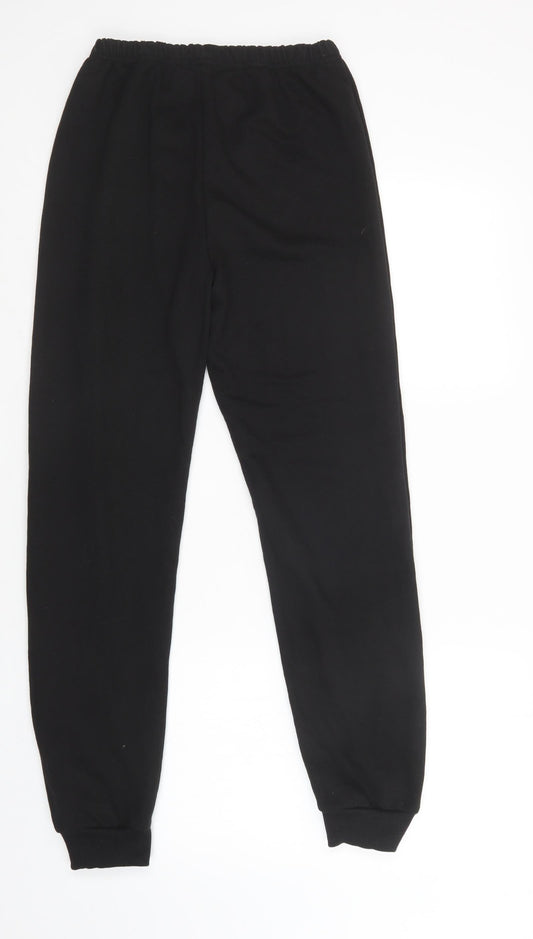 Womens UK Size 8 PRETTYLITTLETHING Regular Fit Jogger Black Trousers