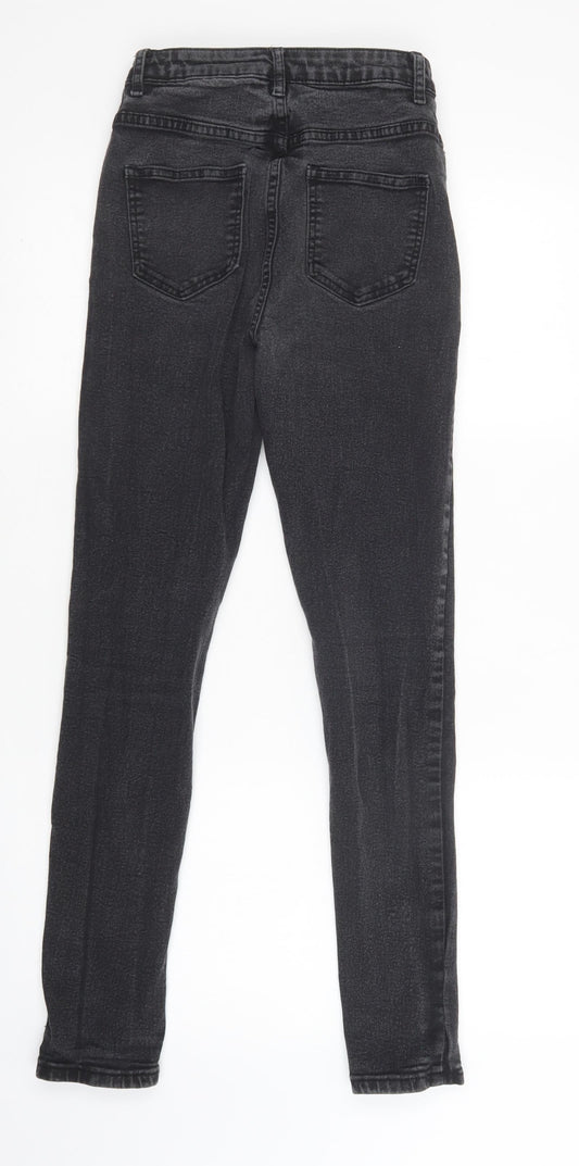 Boohoo Womens Black Viscose Skinny Jeans Size 8 L28 in Regular Button