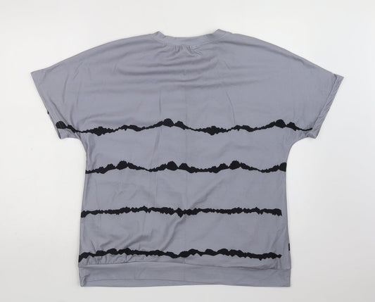 Womens UK Size L Preworn Grey Basic Blouse