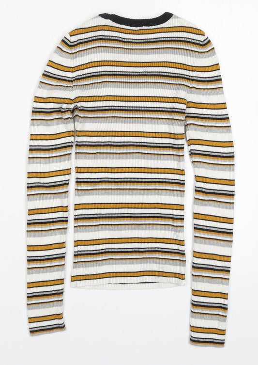 Womens UK Size XS Topshop Yellow Pullover Jumper