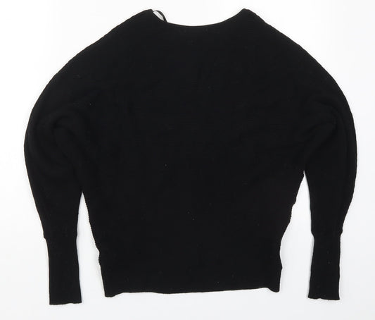 Primark Womens Black Round Neck Viscose Pullover Jumper Size 4