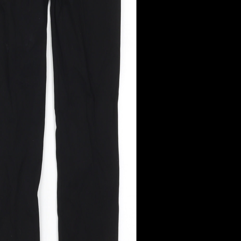 Mango Womens Black Viscose Trousers Size 6 L27 in Regular Hook & Eye