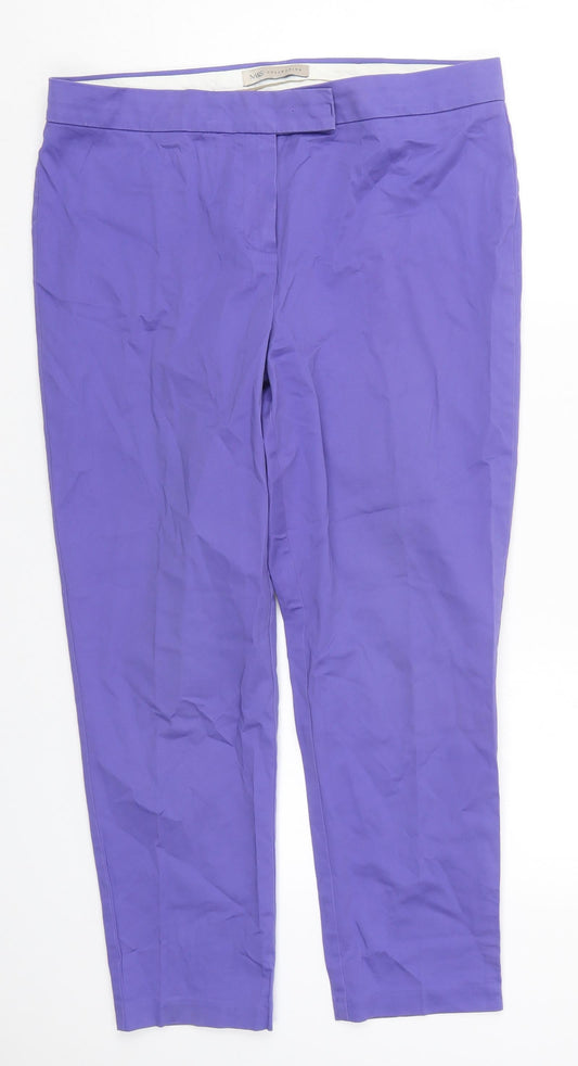 Womens UK Size 34 in Marks and Spencer Regular Fit Purple Trousers