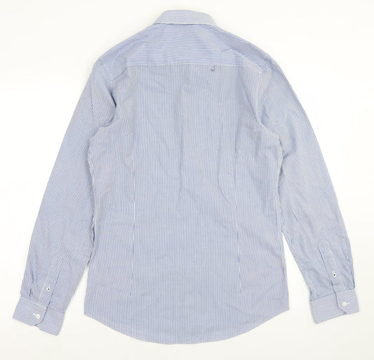 Mens UK Size S Burton Blue Button-Up Long Sleeve Casual Shirt