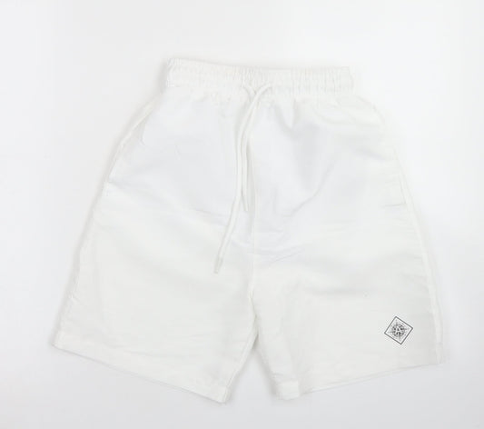 Aeropostale Mens White Polyester Athletic Shorts Size XS L6 in Regular Drawstring