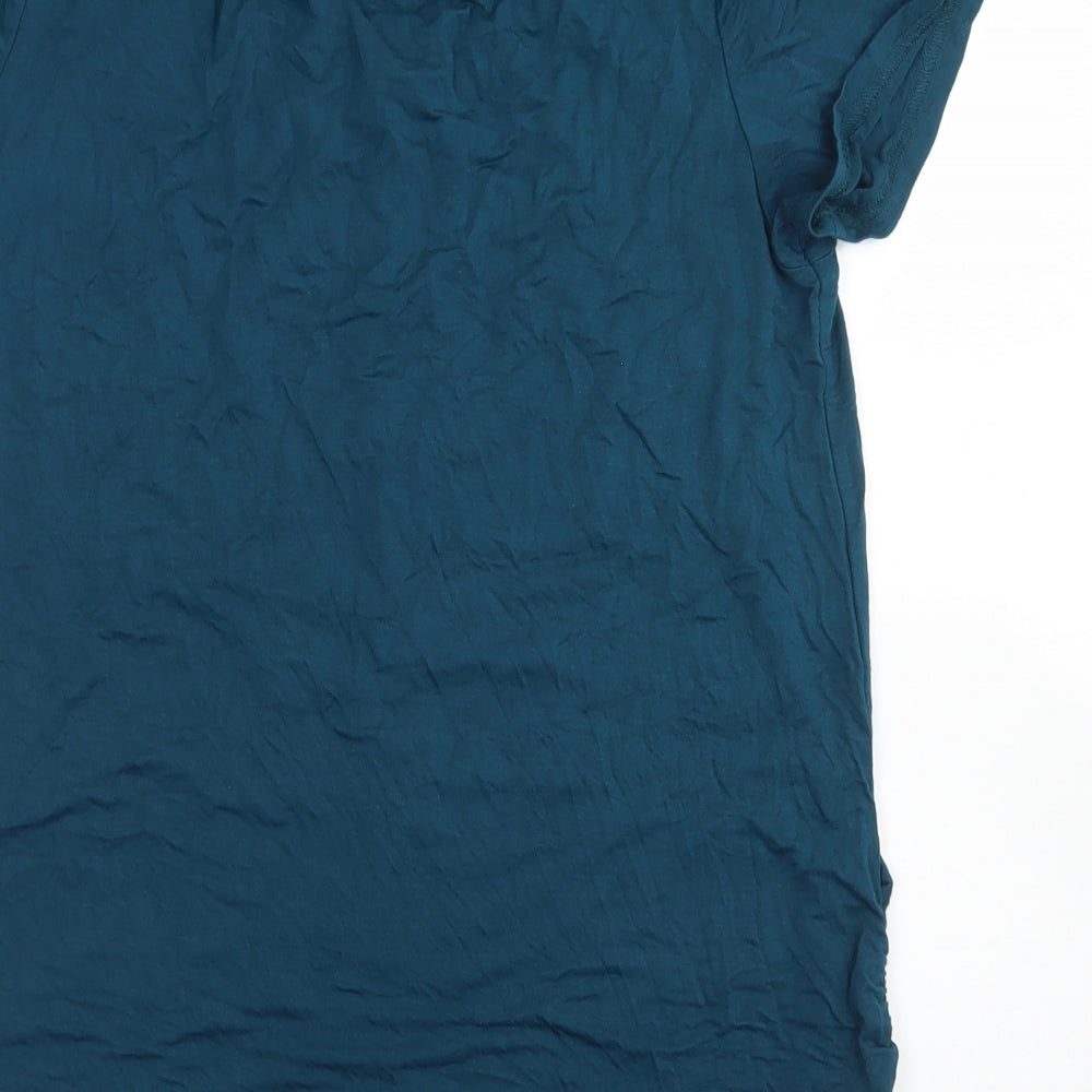 Womens UK Size S Smallshow Blue Basic T-Shirt