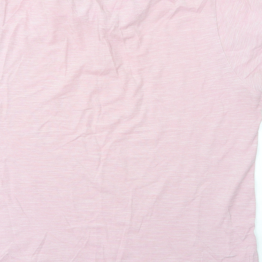 M&S Mens Purple Cotton Polo Size L Collared Button