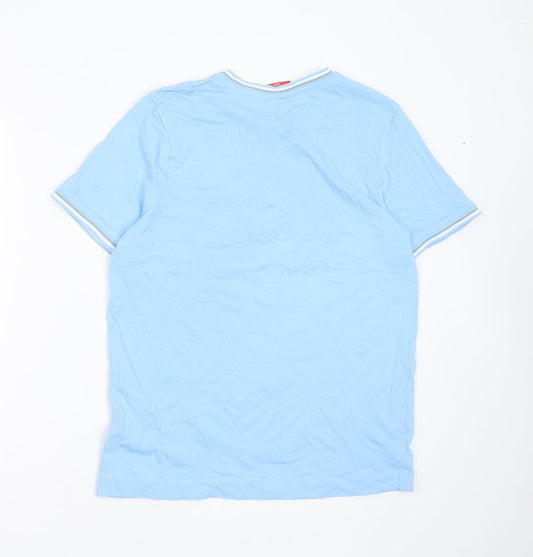 Slazenger Mens Blue Cotton T-Shirt Size S Round Neck