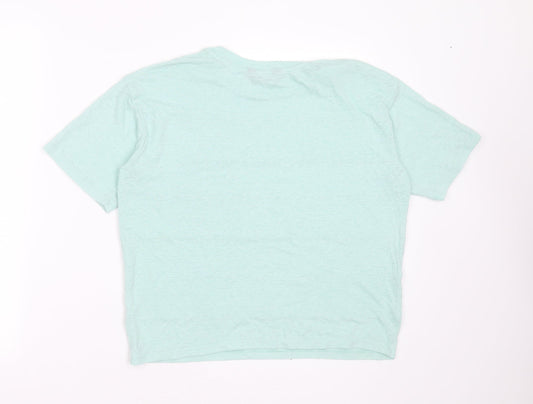 Womens UK Size 10 Marks and Spencer Green Basic T-Shirt