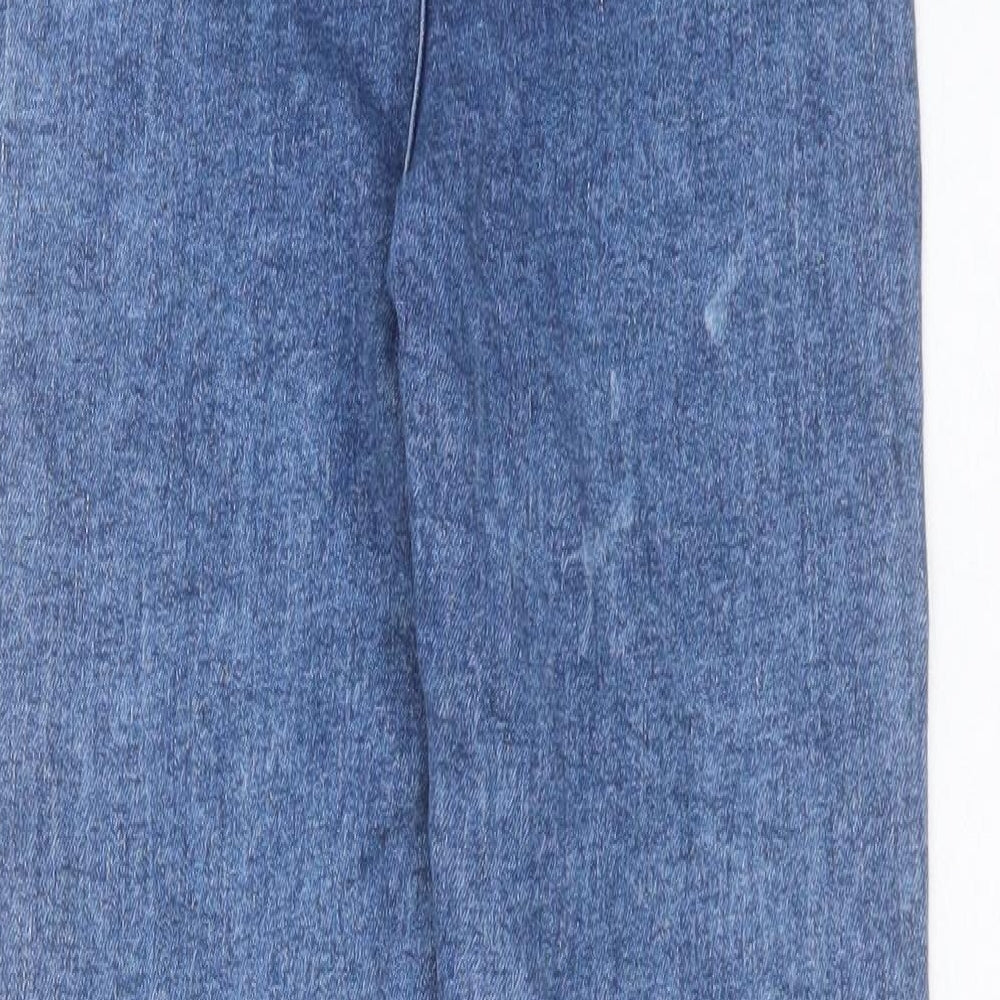 PRETTYLITTLETHING Womens Blue Cotton Skinny Jeans Size 6 L29 in Extra-Slim Zip