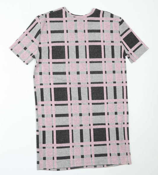 River Island Womens Grey Polyester Shift Size 6 Round Neck