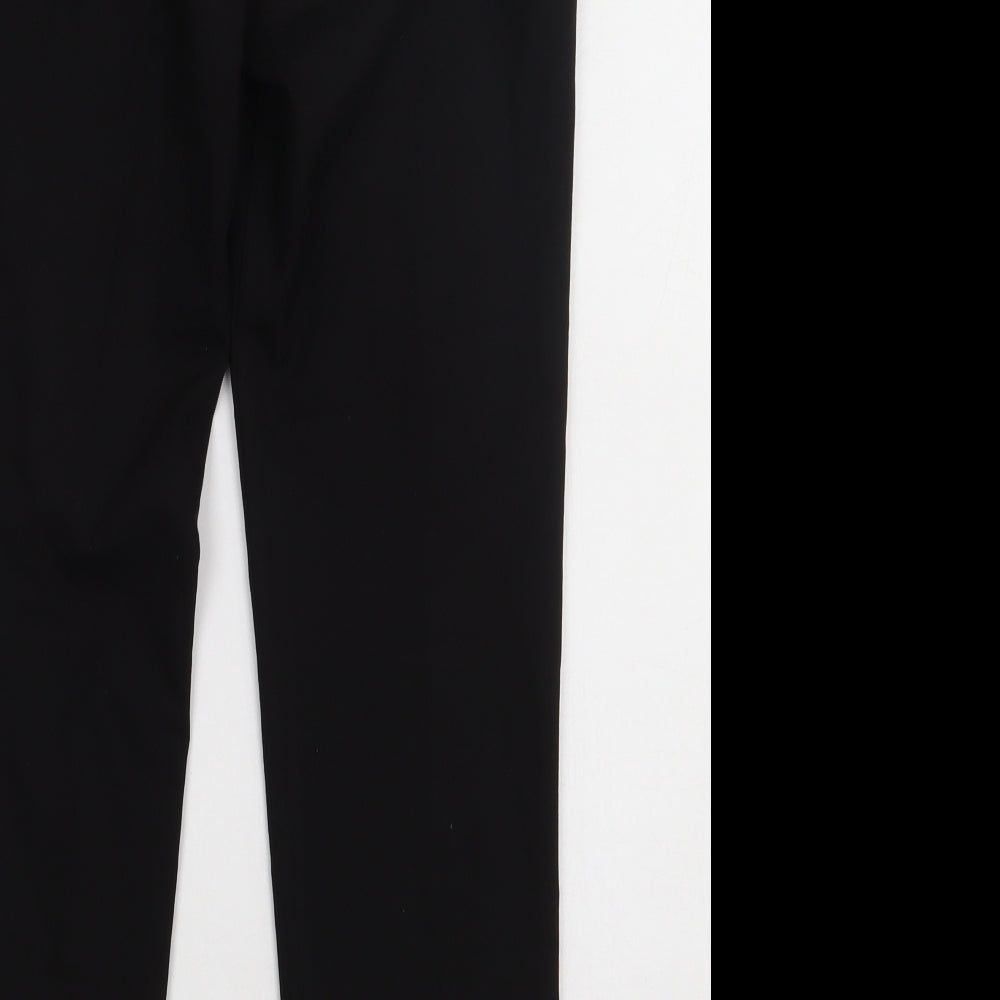 Topshop Womens Black Polyester Trousers Size 8 L30 in Regular Hook & Eye