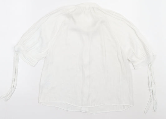 Womens UK Size 8 H&M White Basic Button-Up