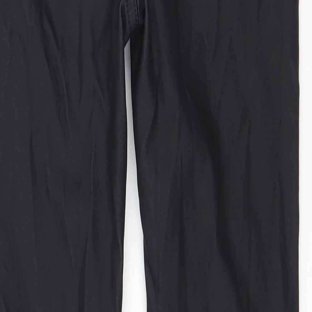 Denim & Co. Girls Black Viscose Pedal Pusher Trousers Size 8-9 Years Regular Button