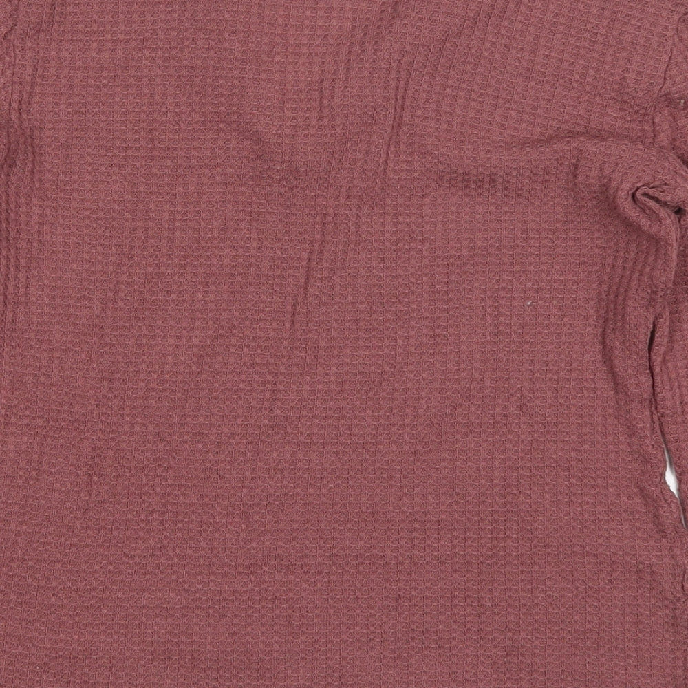 SheIn Womens Pink V-Neck  Polyester Pullover Jumper Size M